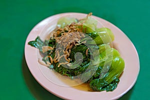 Fried vegetable in oil oyster sauce Chinese delicious food