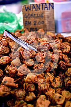 Fried Wantan - traditional asian street food photo