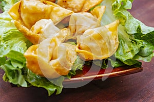 Fried wonton with chinese food