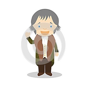 Friedrich Hegel cartoon character. Vector Illustration.