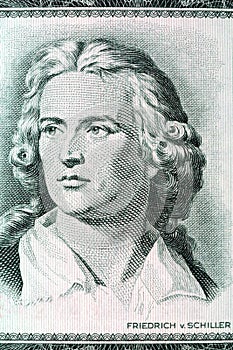 Friedrich Schiller portrait from old German money