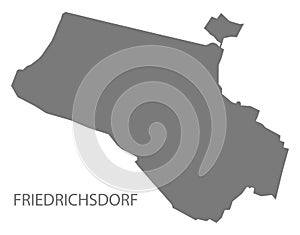 Friedrichsdorf German city map grey illustration silhouette shape