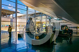 FRIEDRICHSHAFEN, GERMANY, JULY 24, 2016: Interior of the zeppelin museum in friedrichshafen, Germany....IMAGE