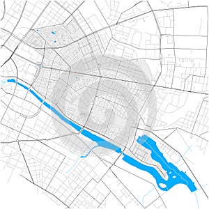 Friedrichshain, Berlin, Deutschland high detail vector map