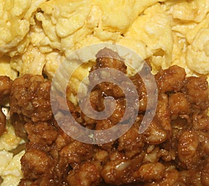 Frien egg and chicken