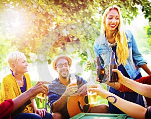 Friend Celebrate Party Picnic Joyful Lifestyle Drinking Concept