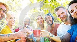 Friend Celebrate Party Picnic Joyful Lifestyle Drinking Concept