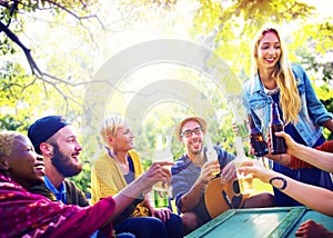 Friend Celebrate Party Picnic Joyful Lifestyle Drinking Concept