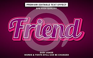 Friend editable text effect