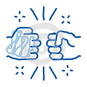 Friend Fist Bump doodle icon hand drawn illustration