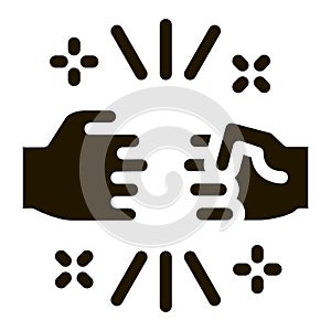 Friend Fist Bump Icon Vector Glyph Illustration