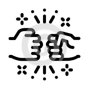 Friend Fist Bump Icon Vector Outline Illustration