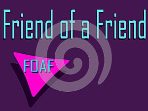 Friend of a friends abbreviation displayed with text and symbolic pattern photo