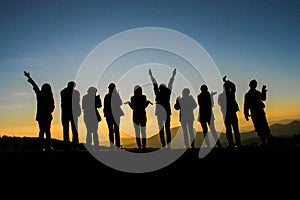 Friend groups silhouette photo