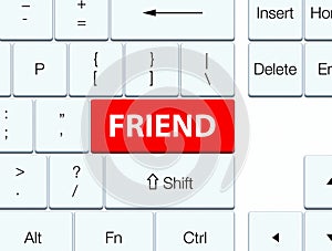 Friend red keyboard button