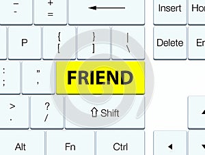 Friend yellow keyboard button