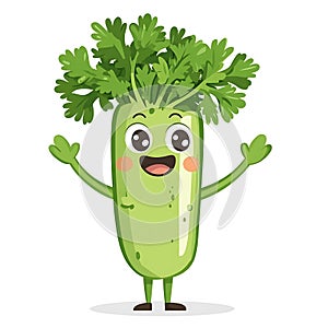 Friendly Animated Coriander with Arms and Legs photo