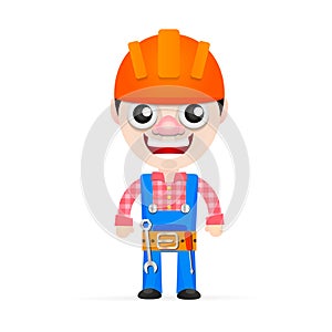 Friendly builder with helmet