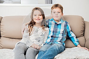 Friendly couple of kids photo