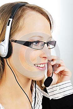 Friendly Customer Representative with headset