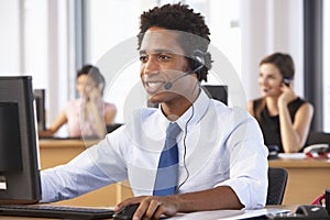 Friendly Customer Service Agent In Call Centre