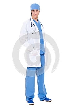 Friendly doctor in uniform