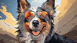 Friendly dog: journey of laughter and charm. Created with Generative AI