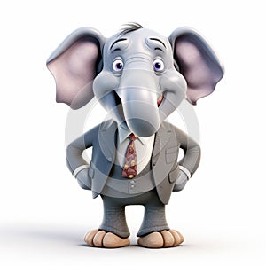 Friendly Elephant Cartoon In Suit: Playful, Authentic, And Intriguingly Taboo