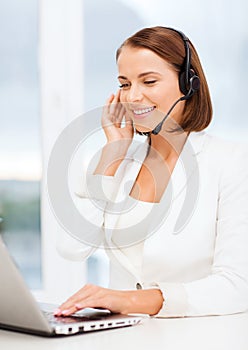 Friendly female helpline operator