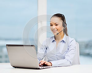 Friendly female helpline operator