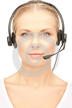 Friendly female helpline operator