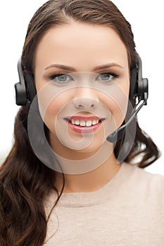 Friendly female helpline operator