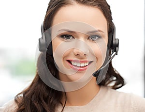 Friendly female helpline operator