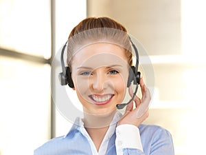 Friendly female helpline operator