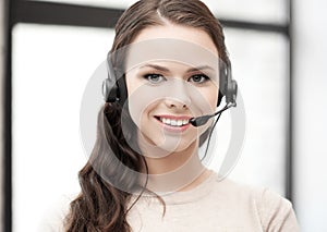 Friendly female helpline operator