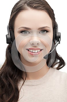 Friendly female helpline operator