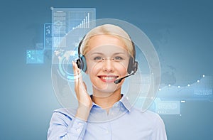 Friendly female helpline operator