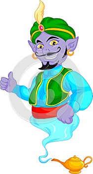 Friendly genie cartoon