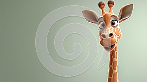 Friendly giraffe with a long neck and a humorous expression.
