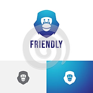 Friendly Gorilla Smiling Monkey Ape Animal Nature Logo