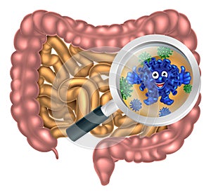 Friendly Intestine Probiotic Bacteria Mascot photo