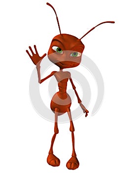 Friendly little red ant