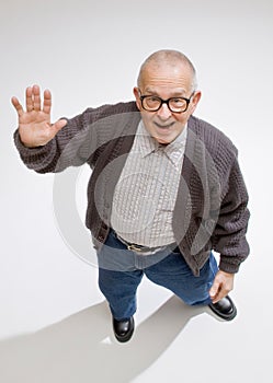 Friendly man waving