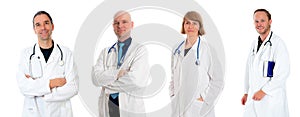 Friendly medical team in lab coat