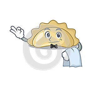 Friendly pierogi Character stand as a Waiter character photo
