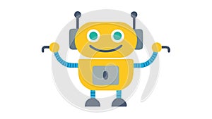 Friendly Robot Character Icon, AI Technology Vector Illustration, vector design Generative AI