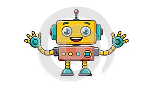 Friendly Robot Cute AI Tech Assistant Character Vector, vector design Generative AI