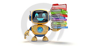 Friendly Robot with Files: AI and Data Management Concept