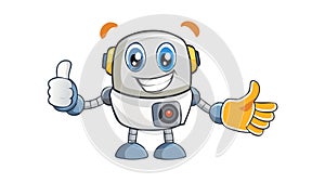 Friendly Robot Giving Thumbs Up Artificial Intelligence Vector, vector design Generative AI