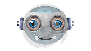 Friendly Robot Head Icon for AI and Tech Concepts, vector design Generative AI